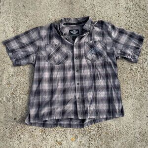 Harley-Davidson Gray Plaid Men's Shirt